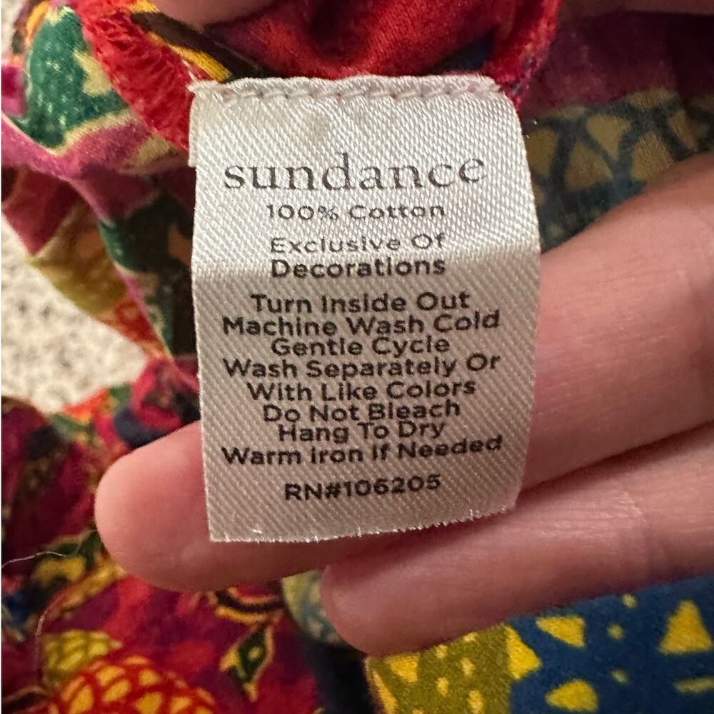Sundance Cotton Medallion Floral Border Print Tassel Drawstring Boho Pants EUC M - Picture 4 of 8